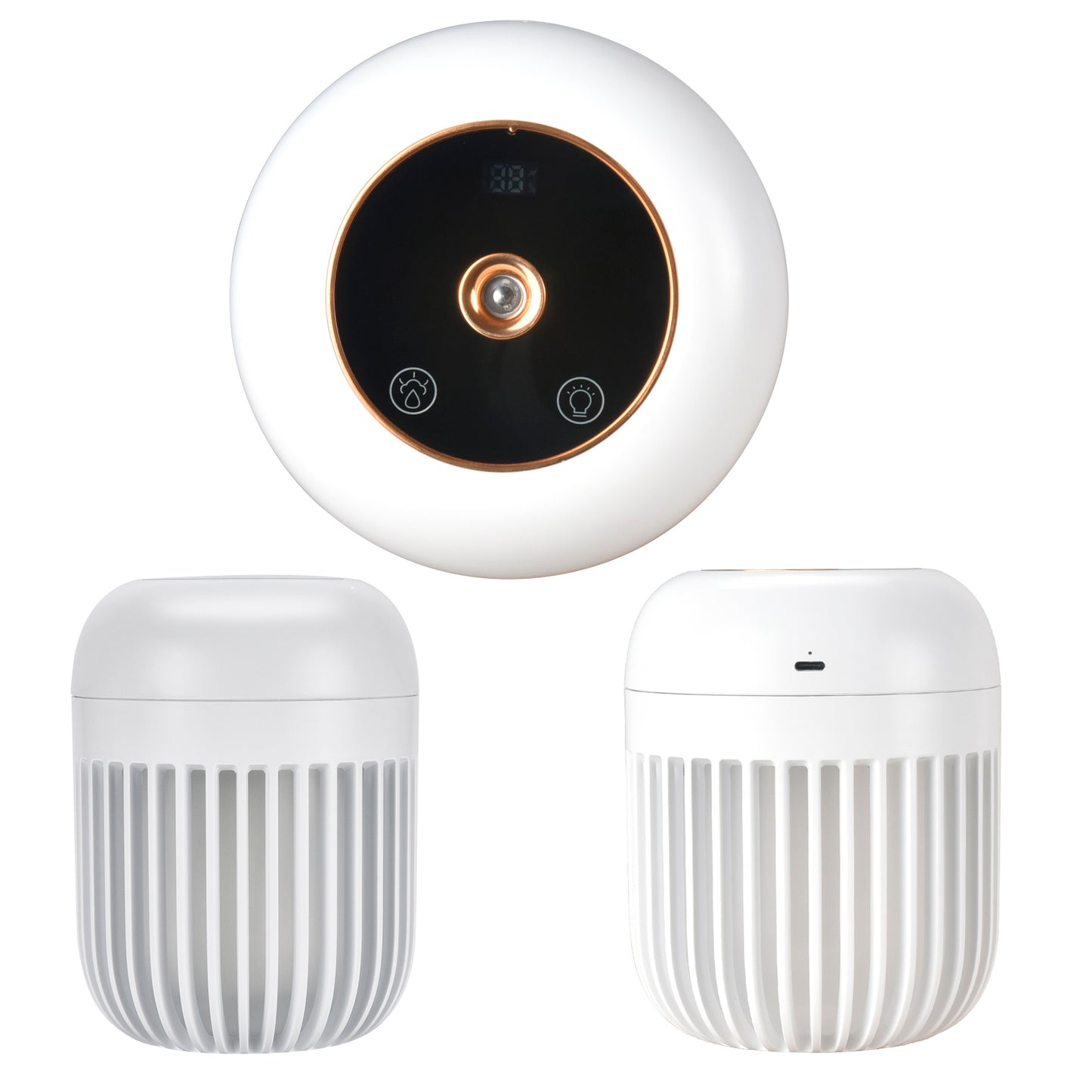 Portable Mini Humidifier, 600ml Small Cool Mist Humidifier, USB C Rechargeable Humidifier and Night Light for Baby Bedroom Travel Office Home Car, Super Quiet