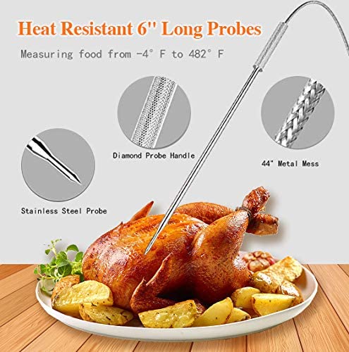Smart Wireless Meat Thermometer with Dual Probe Bluetooth 100ft Range